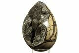 Septarian Dragon Egg Geode - Sparkly Black Crystals #344445-2